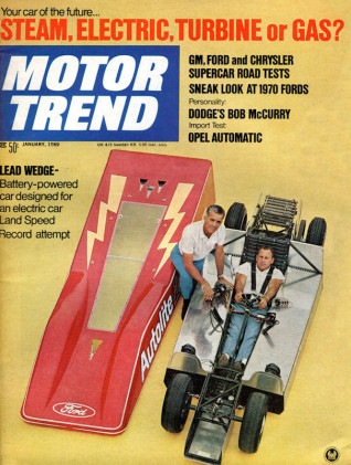 MOTOR TREND 1969 JAN - KADETT, HARRAH, MUSCLECAR SHOOTOUT, CAN-AM, CHARGER